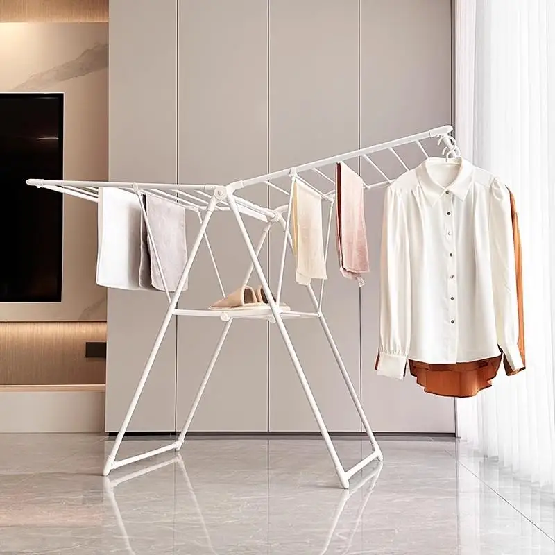indoor-portable-clothesline-stand-foldable-clothes-drying-rack-movable-floor-mounted-coating-cover-baby-clothes-drying-rack