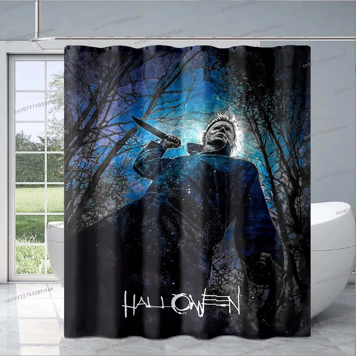 Halloween Michael Myers Shower Curtain Horror Movie Characters Collage Pattern Shower Curtain Bathroom Decor Shower Curtain Gift