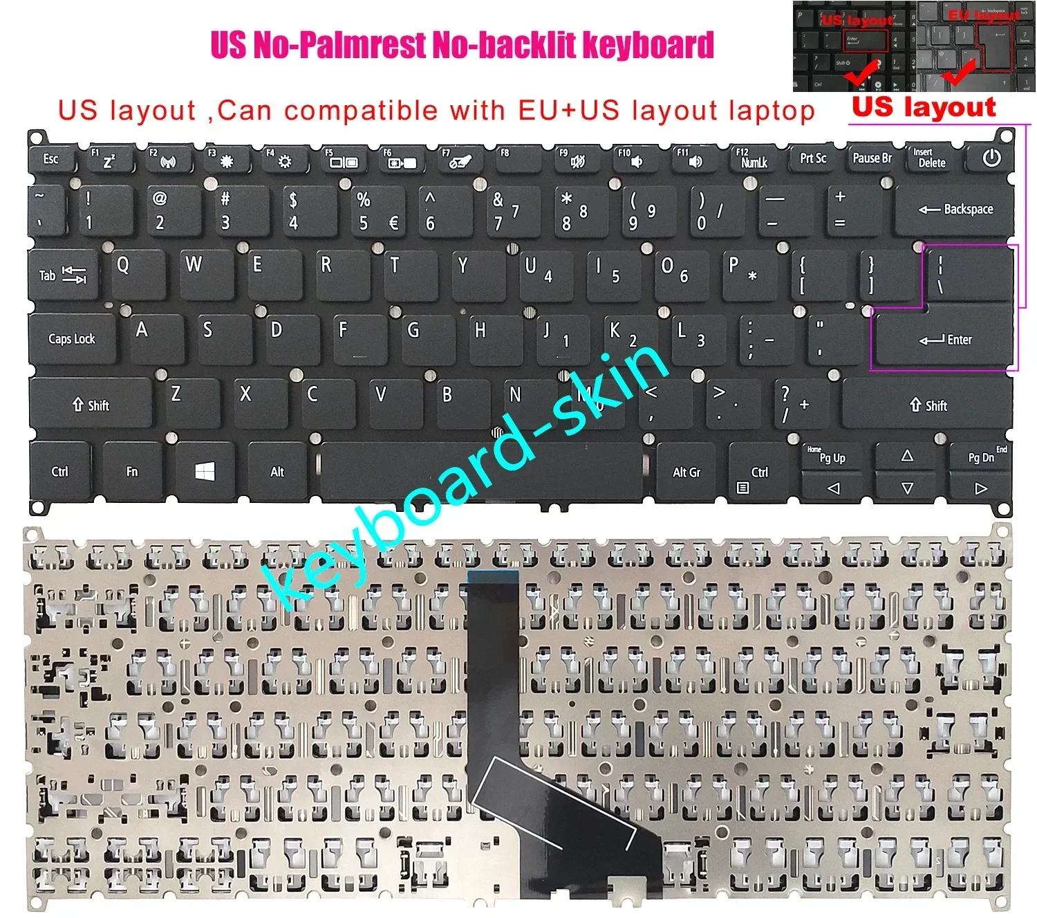 New black US No-backlit Keyboard for Acer Swift 3  Swift N20C12 N17W3 N19C4 N19H4 N18H2 laptop