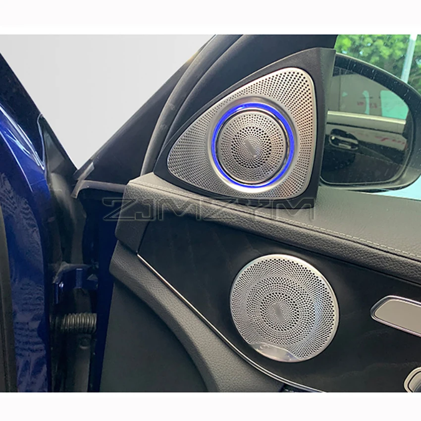 3D Rotation Glow Tweeter Speaker For Mercedes Benz W222 W205 W213 X253 W222 GLC E S C Loudspeaker LED Treble Audio Trumpet Horn