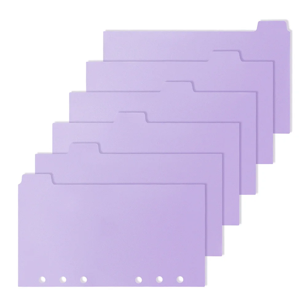 

6Pcs Notebook Index Dividers Plastic Binder Tabs Daily Use for Organizing Loose-Leaf Notepad Reports Journals