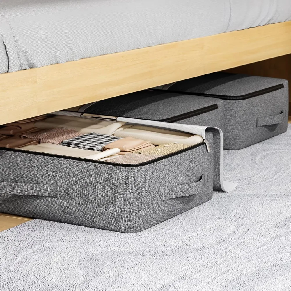 

Сумка для хранения под кроватью с ручкой, пыленепроницаемая, с большим прозрачным окном, складной ящик для хранения, износостойкий, большой вместительности