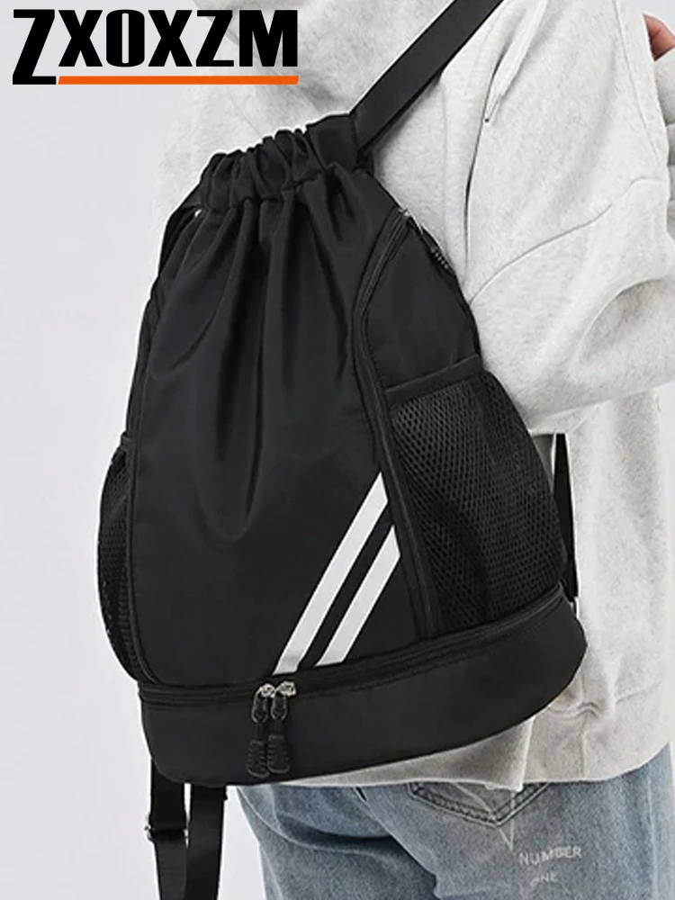 AliExpress ZXOXZM 1Pcs Drawstring Sports Backpack for Gym Fitness with Separate Shoes Compartment for Basketball Running Cycling Camping Men Women