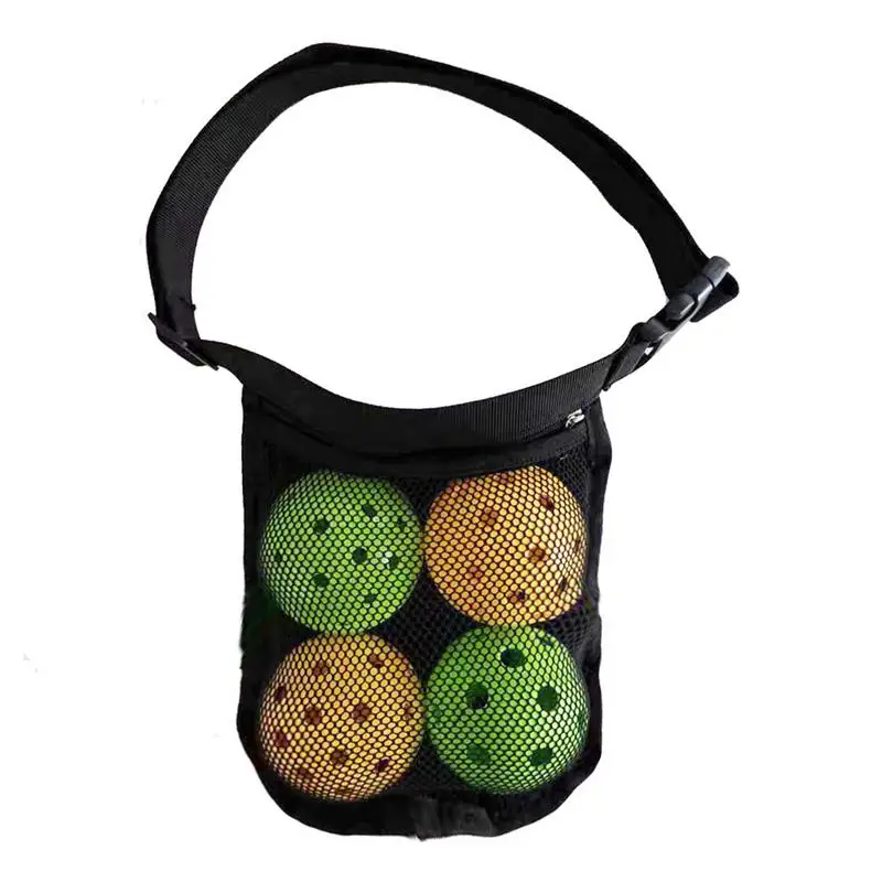 Pickleball Ball Holder Sweatproof Oxford Cloth Ball Bag In Mesh Design Waist Hip Bag Ball Band Holder Multifunctional Adjustable