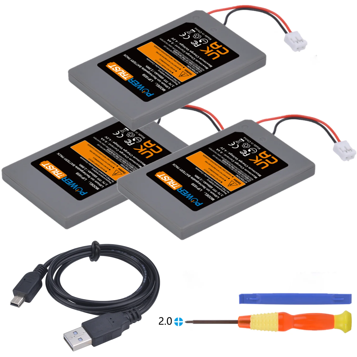 3Pcs PS3 Wireless Controller Battery for Sony Playstation 3 PS3 Controller LIP1859 Battery with Tools and Charge Cable