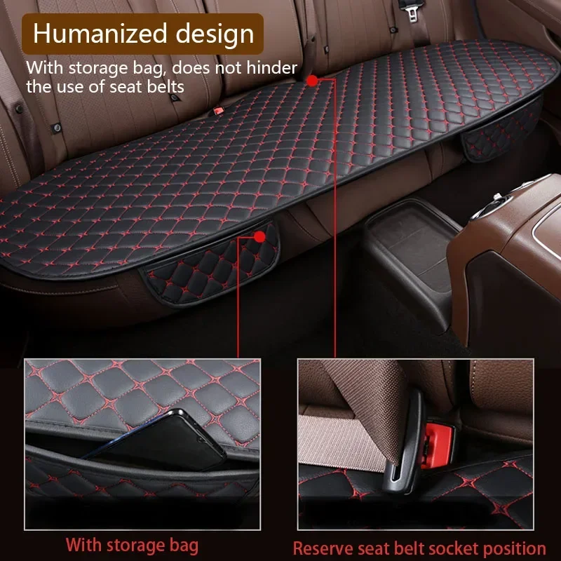 Four Seasons Leather Car Seat Cushion Pad Mat Car Seat Covers Set Front Rear Seat Protector Auto Interior Accessories Universal