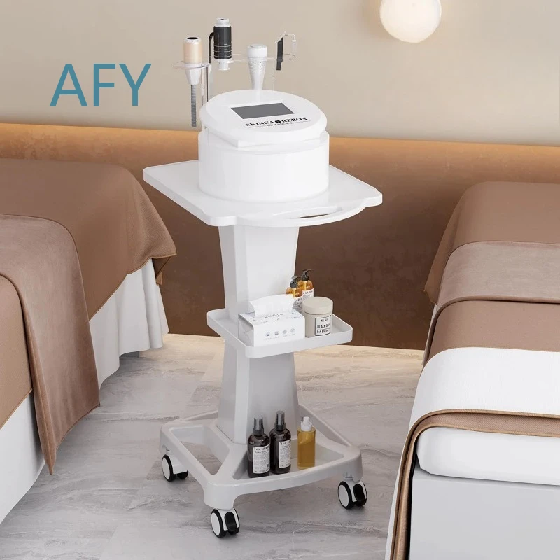 Professional Hydrafacial Cart with Drawer Heavy Duty Mobile Skincare Station Rolling Utility Trolley for Salon Equipment