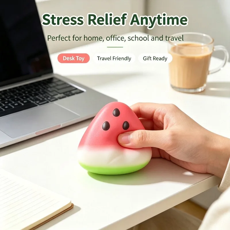 1/2/3 PCS Pink Watermelon Squishy Stress Toy - Soft Texture Slow-Rise, Kids Party & Classroom Reward Holiday Gift