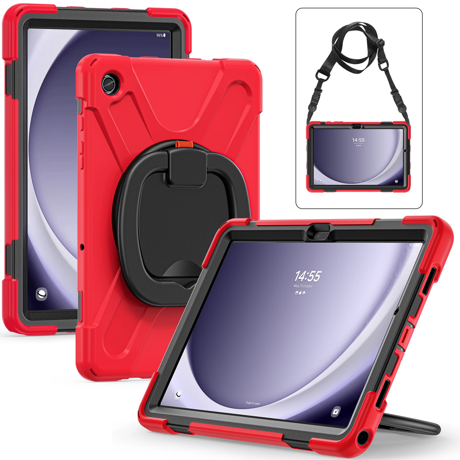 

For Samsung Galaxy Tab A9 8.7 SM-X110 S9 FE+ Case Kids Safe PC Stand Tablet Cover For A8 10.5" X200 S6 Lite 10.4 S8 Ultra 14.6"