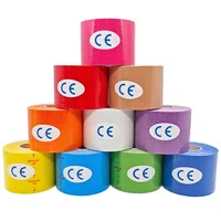 Cinta de kinesiología, bandas elásticas para deportes, vendaje muscular, adhesivo de algodón, soporte para lesiones, pegatinas para aliviar el dolor de rodilla