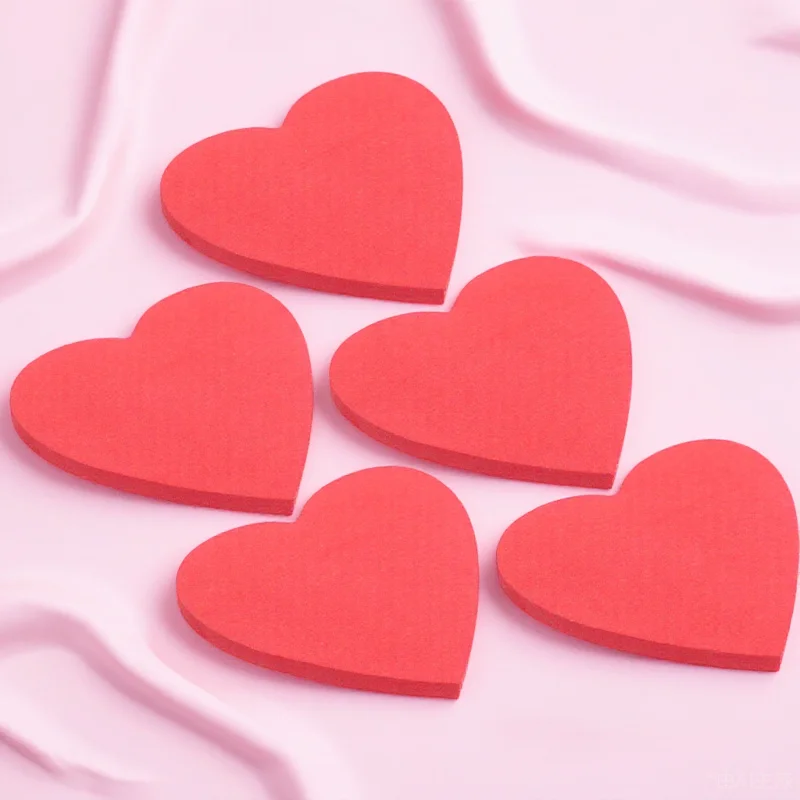 

Self Adhesive Heart Shaped 100 Sheets Memo Pads for School Office Book Tabs Stickers
