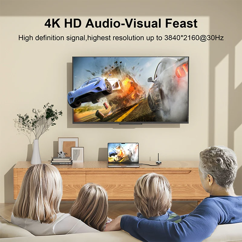 Real4K 80M 5.8GHZ Wireless HDMI Wireless Transmitter and Receiver, Wireless HDMI Extender For Laptop PC  Camera Projector To TV