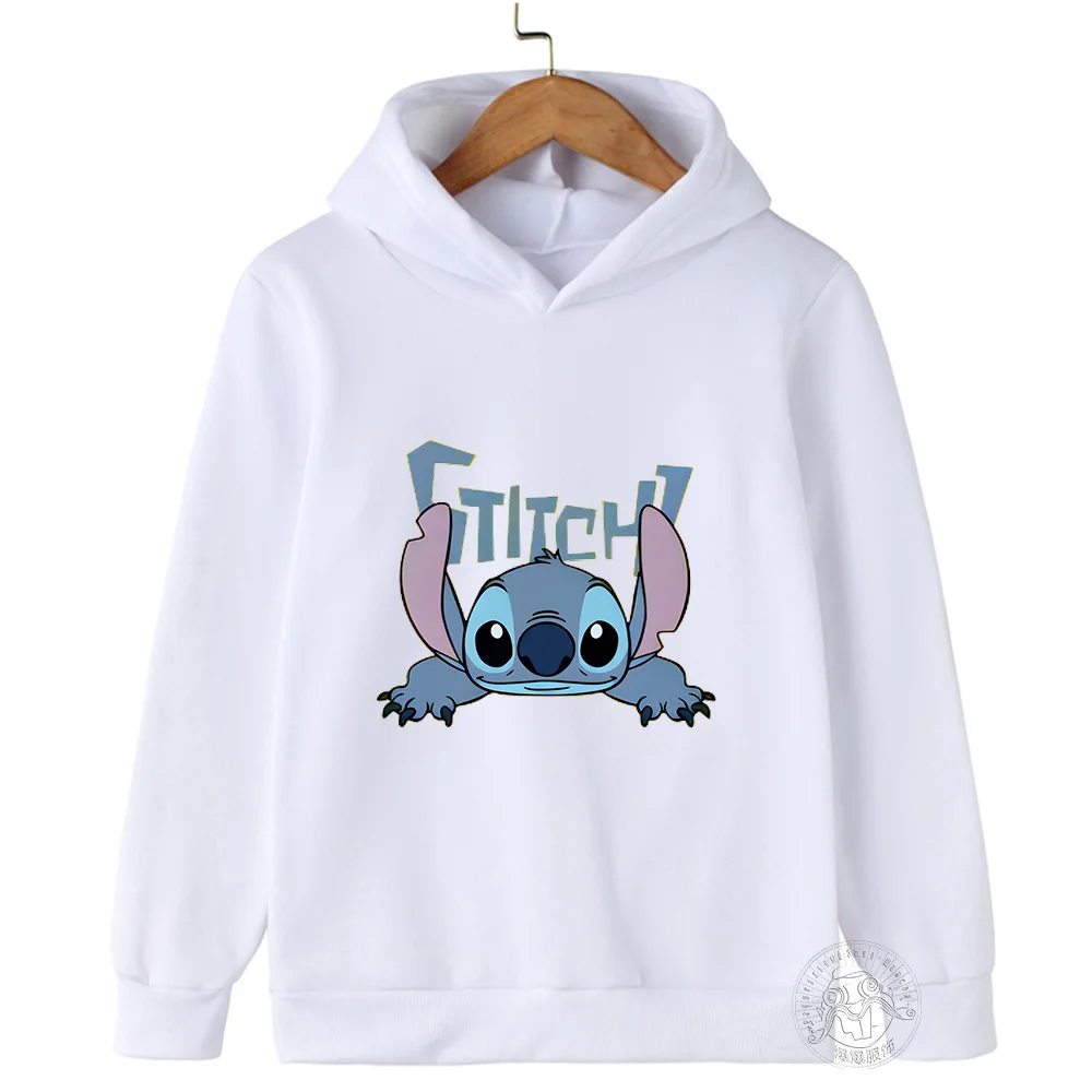 Children Hoodies Stitch Kawaii Fashion Pullover Sweatshirt Anime Manga Cartoons Girls Boy Kids autumn Casual Clothes Tops