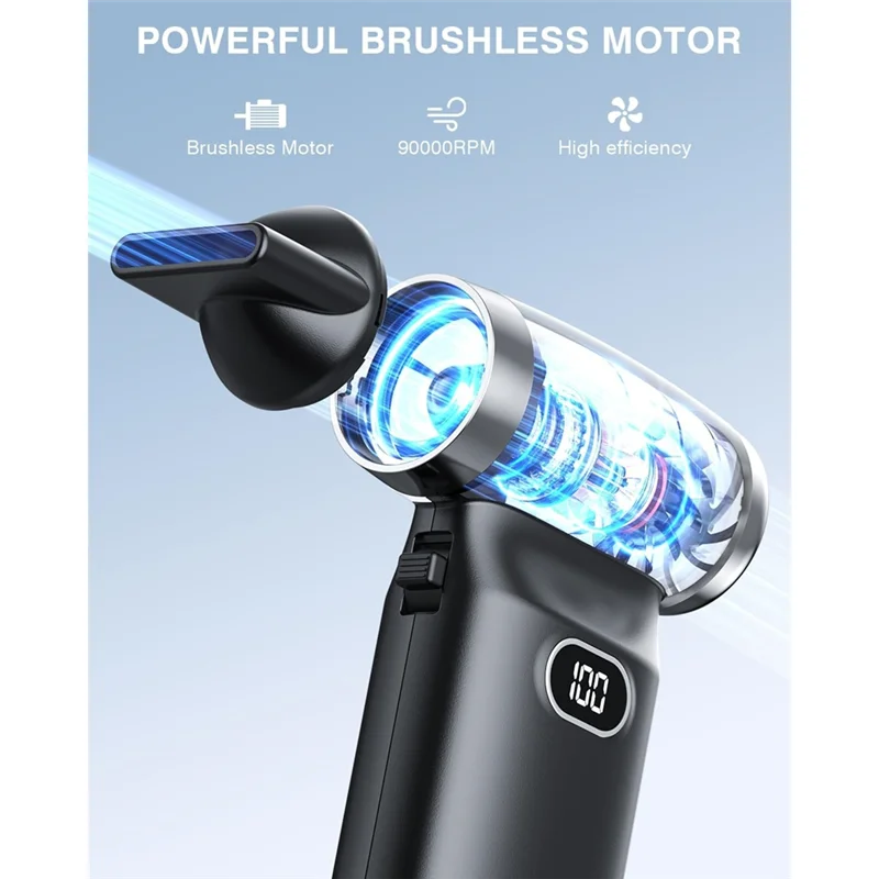 Electric Compressed Air Duster Cordless: 60 MPH High Wind Speed Mini Air Blower For Electronics Computer Cleaner Hand