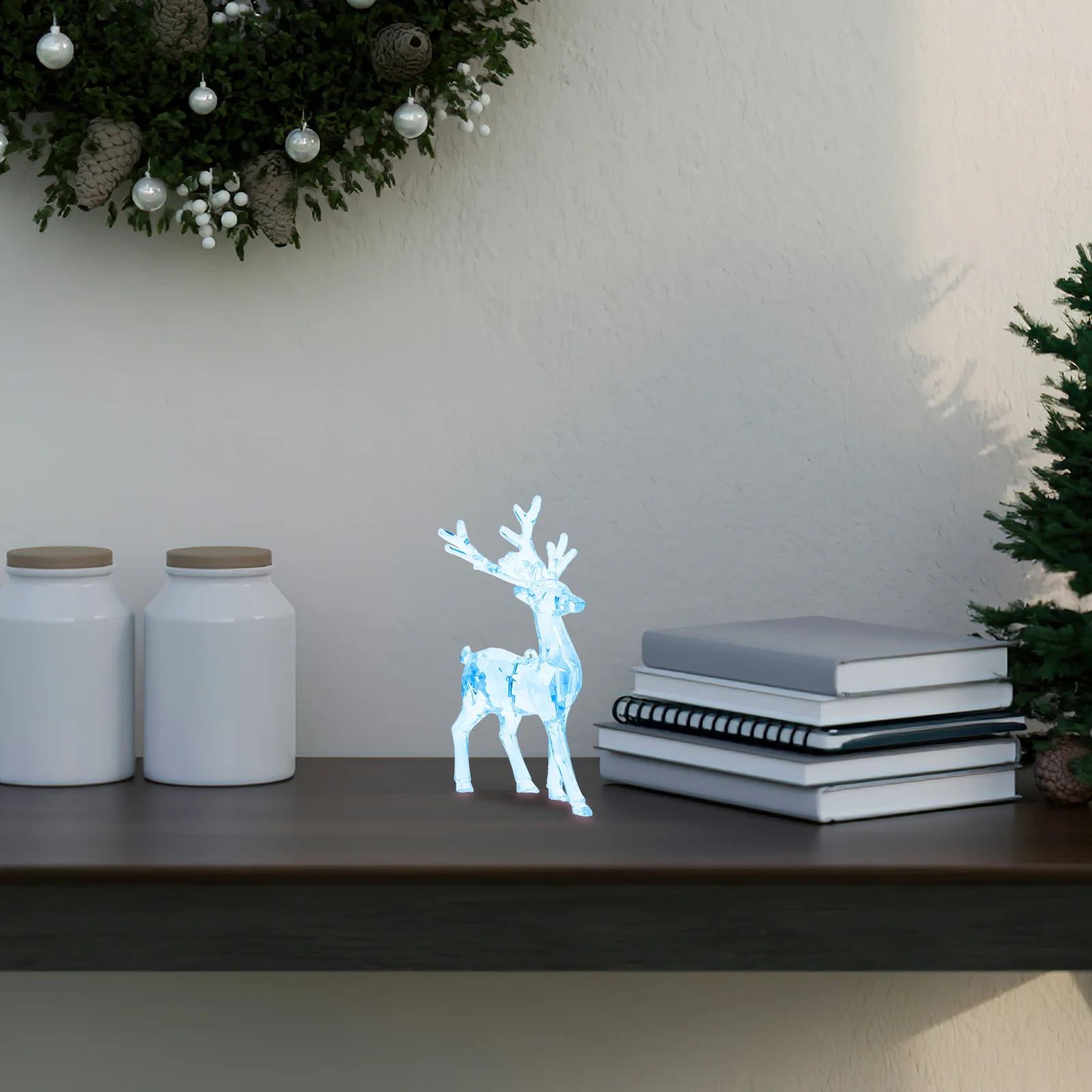 

2Pcs Xmas Elk Pendant Acrylic Hanging Ornament for Christmas Tree Decoration Holiday Party Favors Gift Clear Realistic Animal