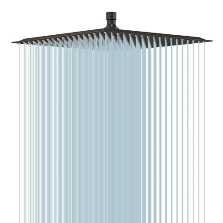 

16 Inch Rain Shower Head for bathroom use, stainless steel material, oil rubbed bronze finish, ultra-thin 1/16 inch design with