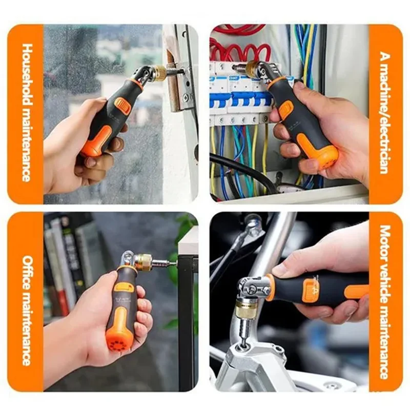 10 in 1 Multi-angle Bidirectional Ratchet Screwdriver Adjustable Angle Hidden Bit Magazine Portable Multifunctional Repair Tools