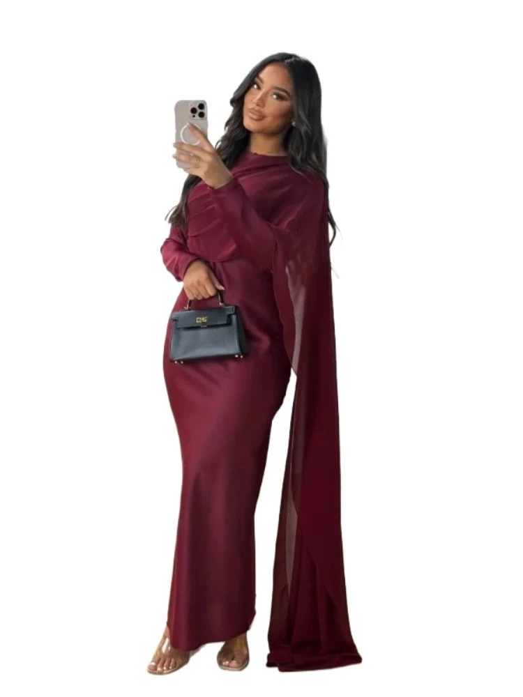 

Eid Muslim Dress for Women Summer Fashion Long Sleeve Kaftan Islam Arab Long Robe Ramadan Morocco Dubai Abayas 2025