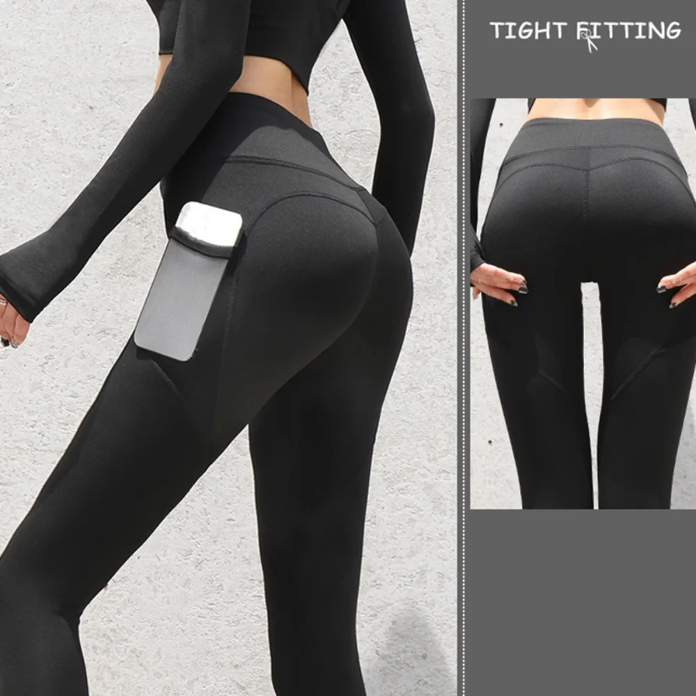 

Gym Mesh Pocket Yoga Pants Stretchy High Waist Fitness Pants Hip Lifting Breathable Sports Pants Yoga