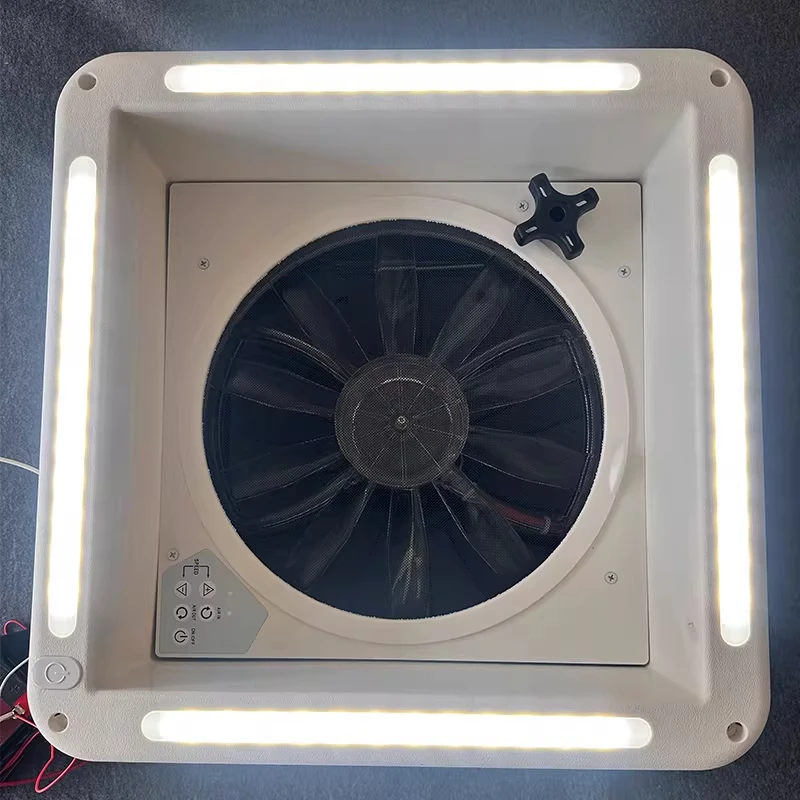 RV Ventilator Car 12V Top-mounted Two-way Remote Control Rain-sensing Silent High-power Ventilator Ventilation Skylight