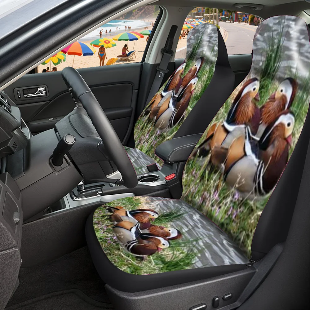 Seat Covers - Halloween Christmas New Year Easter Good Luck Gifts For Friends Premium Mandarin Ducks Grass Water Prints Fit For
