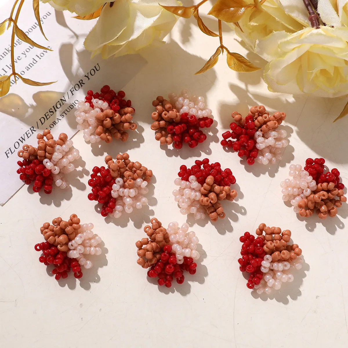 Vintage Beads Cluster Flower Button for Hole Shoes 5pcs Wholesale DIY Sewing Embellishment for Decoration Accessory