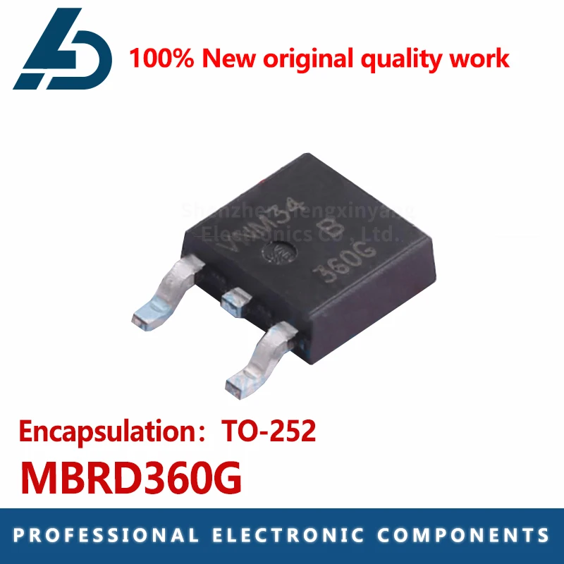 MBRD360G-Patch TO-252, 60V, 3A, 700mV @ SnapSchottky, diode de redressement, 10 pièces