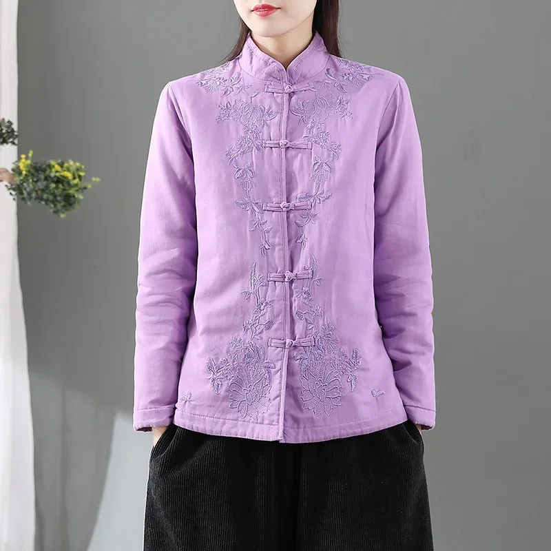 Traditional Chinese Clothing For Women Cotton Warm Coat Hanfu Female Retro Jacket Tang Suit Oriental Quilted Cheongsam Top 12241