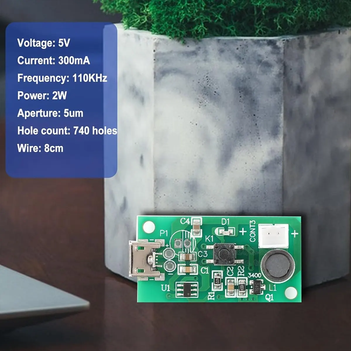 

(A64E) Диск для распыления (атомайзер) DC 5V USB, увлажняющий диск с микроинтерфейсом, генератор тумана с таймером для домашнего использования и DIY-проектов