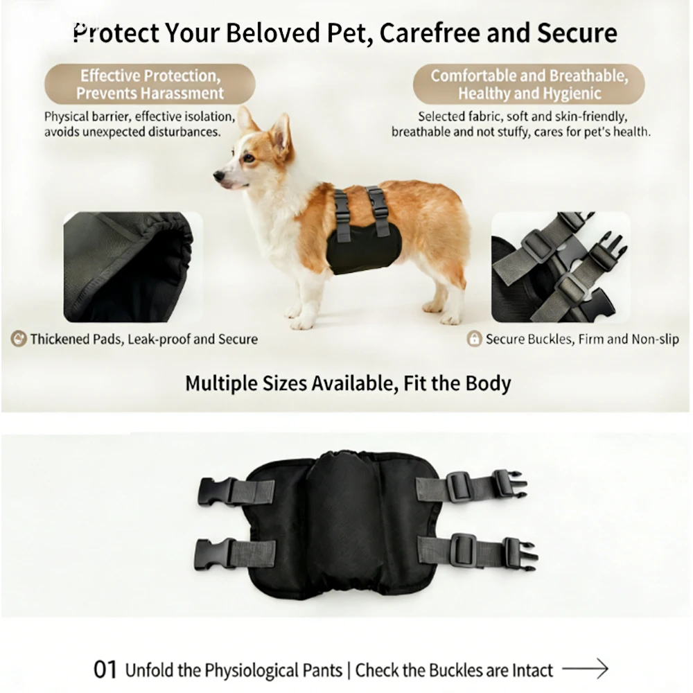 Pet Physiological Pants Male Dog Diapers Anti Harassment Breathable Adjustable Teddy Golden Retriever Universal