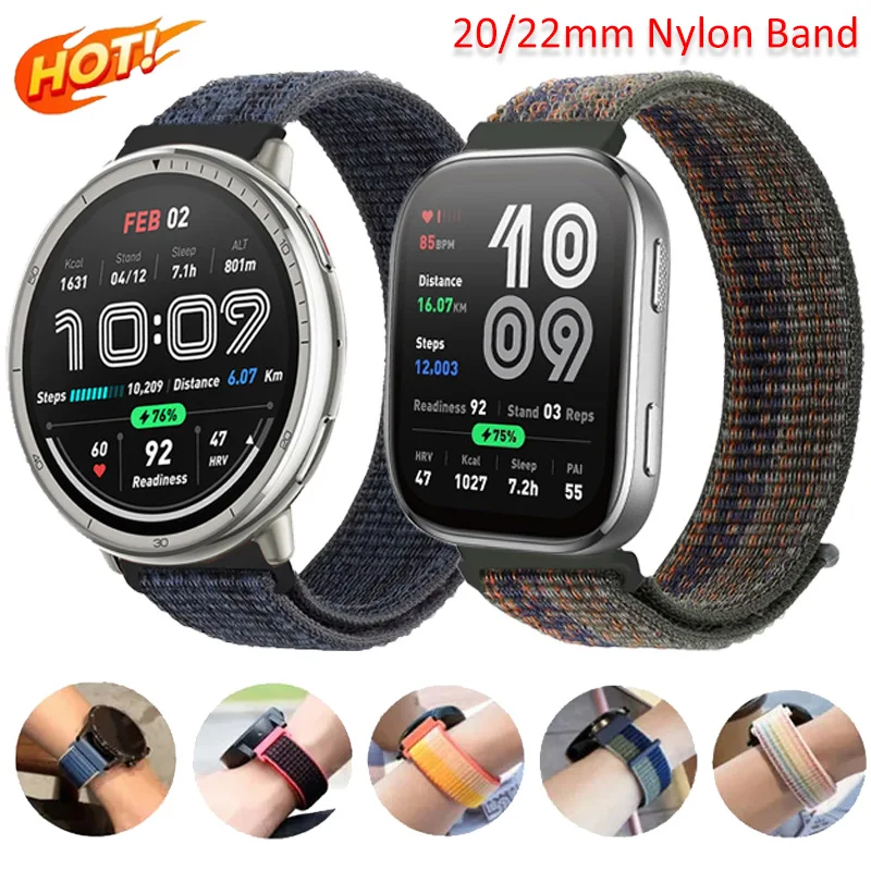 20/22 مللي متر النايلون الفرقة ل Amazfit نشط 2 GTS 4/3/2 صغيرة مريحة استبدال معصمه ل Amazfit Bip 6/5 Correa اكسسوارات
