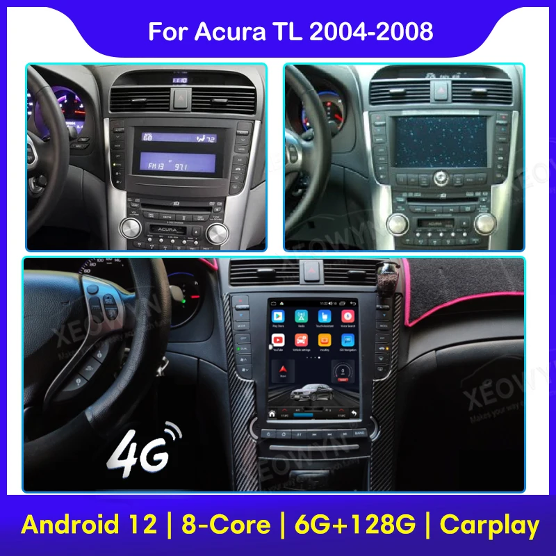 

Android 12 Octa Core Tesla Style CarPlay Auto Car Radio For Acura TL 2004 2005 2006 2007 2008 Multimedia Player Navi Stereo GPS