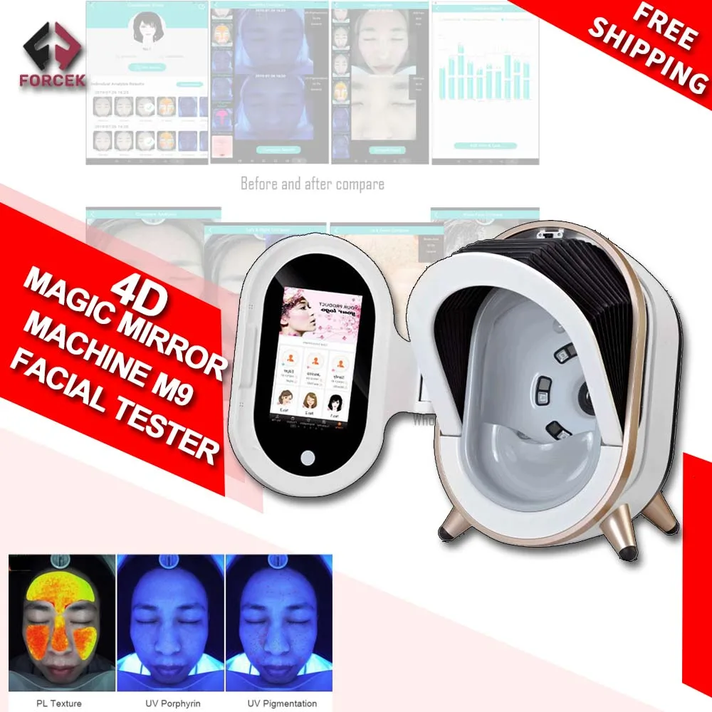 Máquina analizadora de piel Facial con espejo mágico, escáner de reconocimiento Facial 3D AI, Detector de humedad, equipo de belleza para prueba de piel