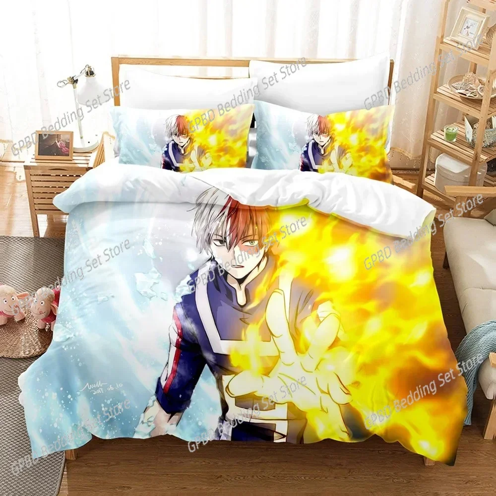 Anime Bedding Set My Hero Academia Comfortable Duvet Quilt Cover Pillowcase Bedding Set Children Bedroom Decoration Home Textile