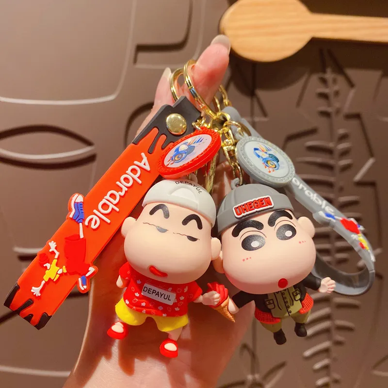 New Cartoon Fashion Crayon Shin-chan Pendant Keychain Key Ring Action Figures Toys Collection Model for Kids Jewelry Accessories