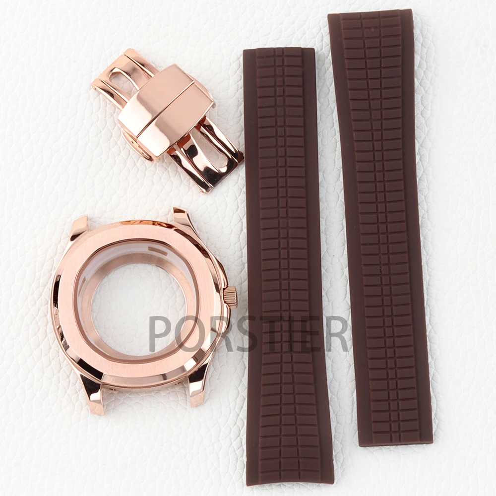 

42mm NH35 Watch Case Stainless Steel 10ATM Waterproof For AQUANAUT NH35 NH36 NH38 Automatic Movement Rubber Strap 31.5MM Dial