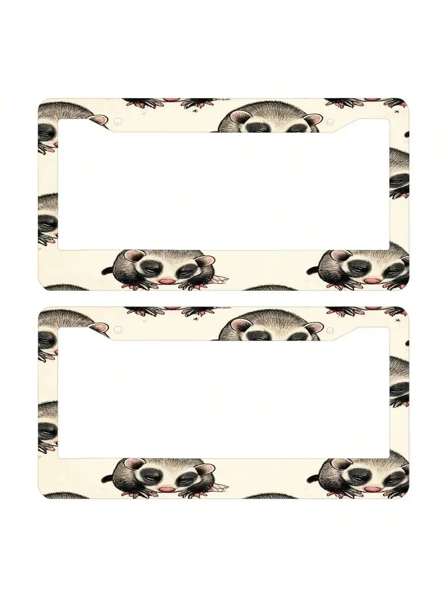 Whimsical Vintage Charm With A Touch Of Playful Nostalgia, Aluminum Metal Rust-Proof Waterproof Car License Plate Frame For