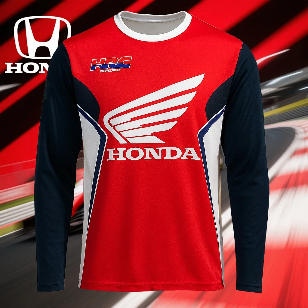 

Honda Summer Men's T-Shirt Long Sleeve Classic Vintage Quick-Dry Sports Motorcycle Racing Car Brand​