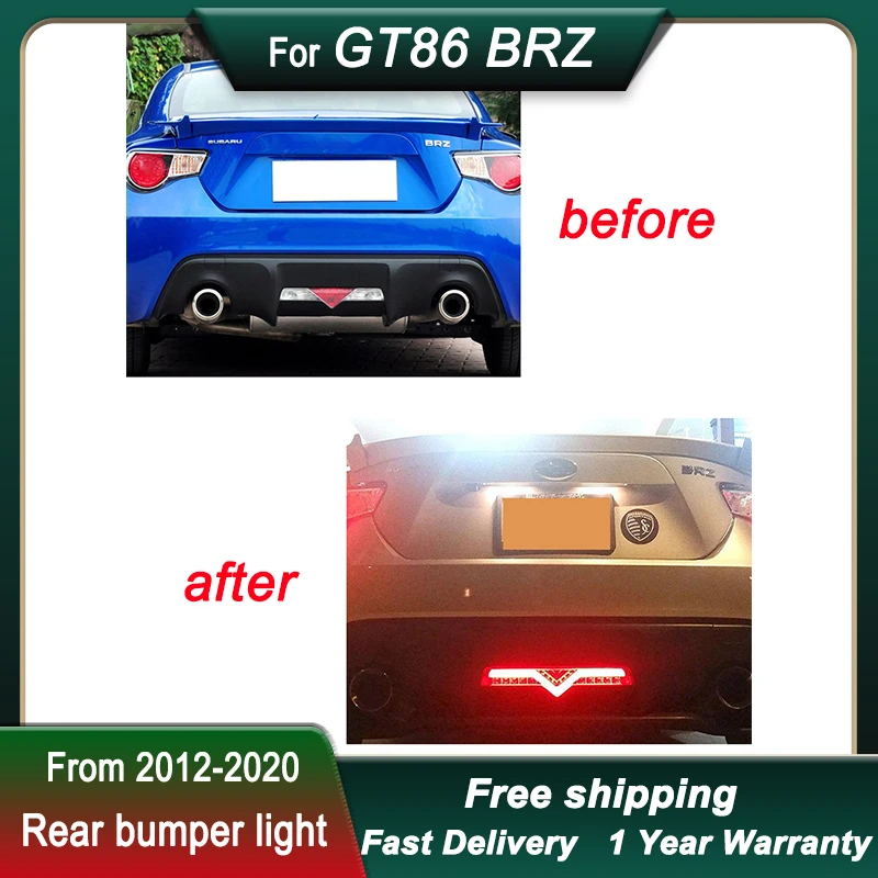 For Toyota GT86 2012-2020 BRZ new sytle LED Rear Bumper Lights Assembly  Dynamic Signal Reflector Pilot Light Fog Brake Light