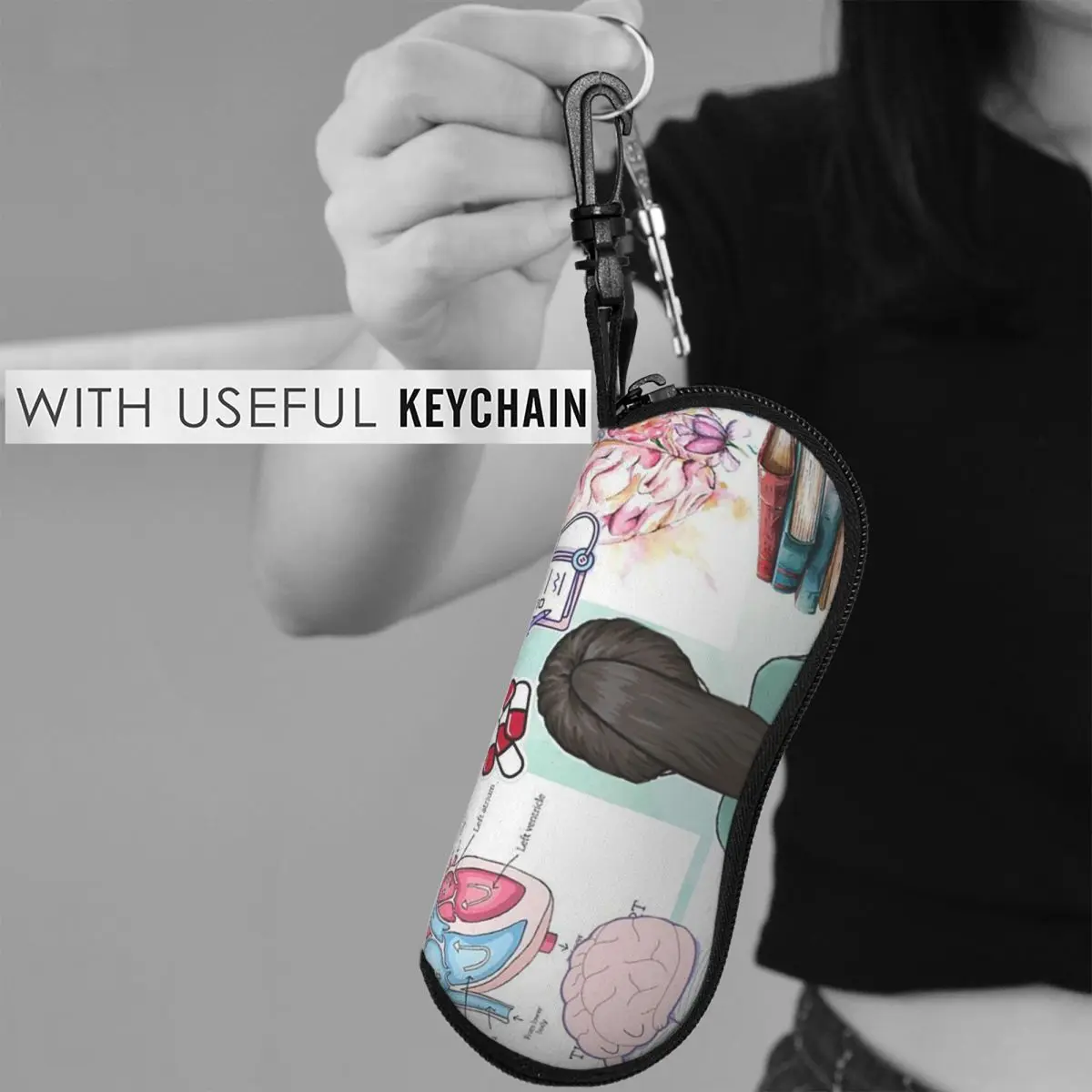 Enfermera En Apuros طبيب ممرضة شل نظارات حافظة نظارات شمسية محمولة صندوق النساء الرجال لينة النظارات حقيبة الحقيبة