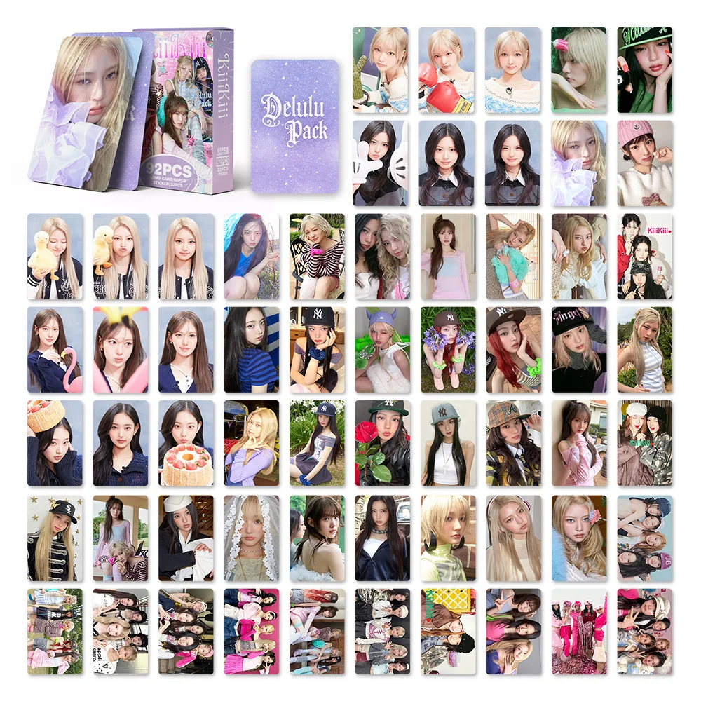 

92Pcs/Set Idol Girl Group KIIIKIII New Album Delulu Pack Lomo Cards And Stickers Postcards Leesol Sui Jiyu Haum Kya Fans Gifts