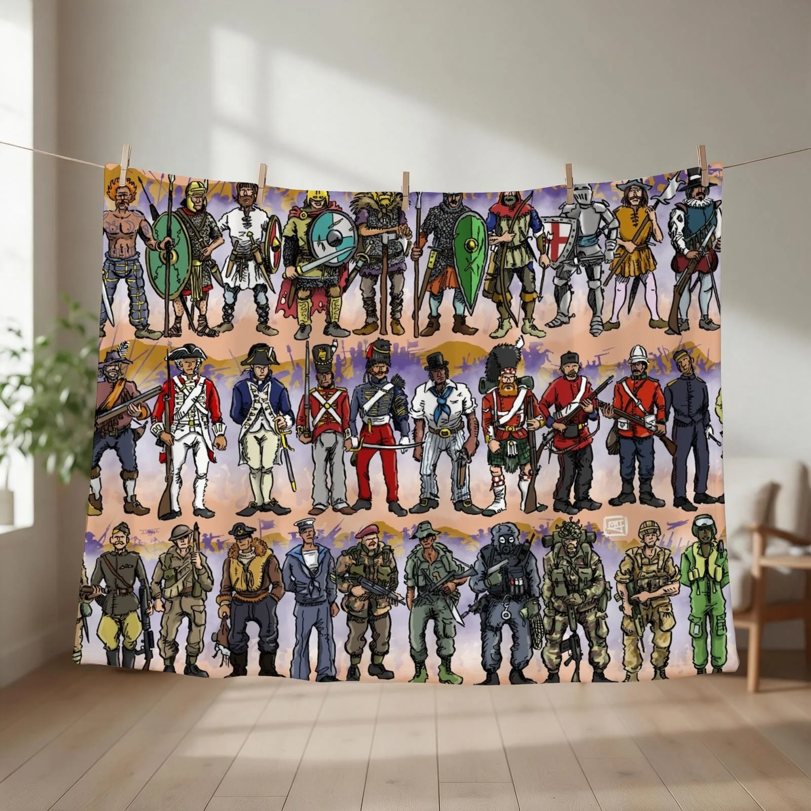 British Military Uniforms Through The Ages Throw Blanket Luxury sofa bed Decorative Throw Flannels Blankets