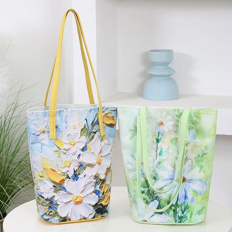 New Large Capacity Bucket Bag Printed Handbag Casual Fashion Shoulder Bag