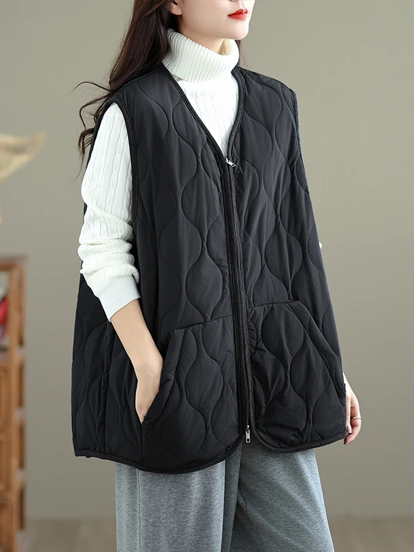 Plus Size Warm dons Katoenen Vest Dames Los Casual Svel oulder Pad Jaet Thiened Winter Bovenkleding V-ne Rits