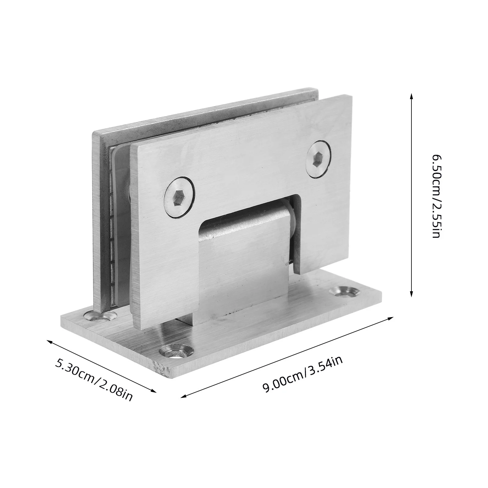 1 مجموعة الحمام 90 درجة الزجاج المشبك الفولاذ المقاوم للصدأ فرملس دش الباب المفصلي مقاومة للتآكل الأجهزة الحديثة ديكور #2