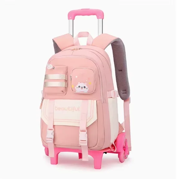 kids School Rolling backpack For teenager girls travel trolley bags Student backpack on wheels Girls School Wheeled backpack bag
