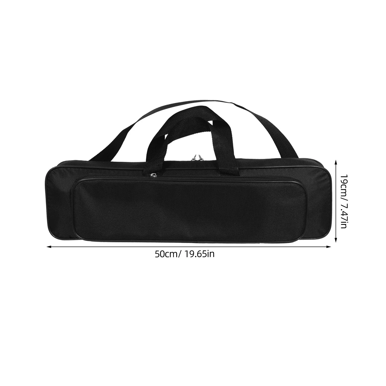 حقيبة صنارة الصيد المدمجة 50 سم إطار سلك فولاذي من قماش أكسفورد أنيق ومتعدد الاستخدامات لتخزين أدوات الصيد للصيادين