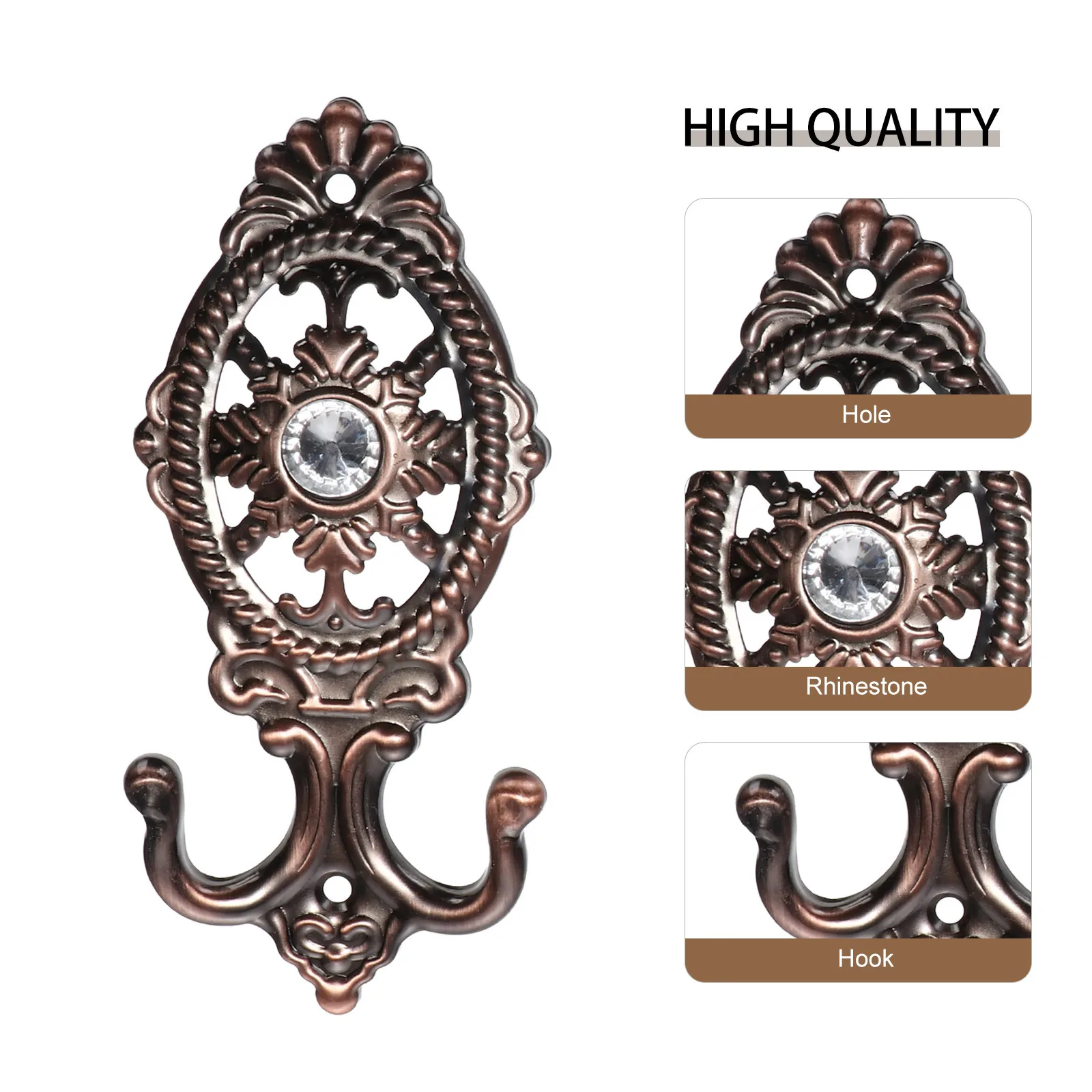 

4Pcs Curtain Tieback Wall Hooks European Style Compact Curtain Fixing Hangers Decorative Home Wall Mount Holders