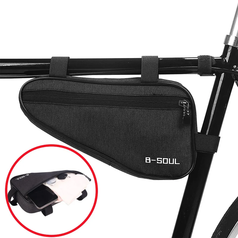 Waterproof Triangle Bike Frame Bag, Front Tube Storage Pouch Mountain Bicycle Accessory