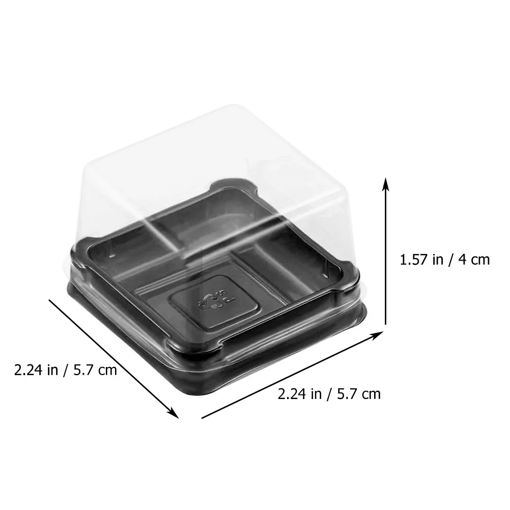 

150 pcs Square Blister Packaging Tray Dessert Box Cake Wrapping Container Food Storage Box Dessert Plastic Trays Cake